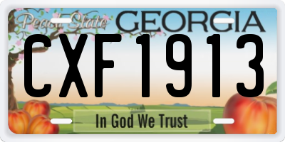 GA license plate CXF1913