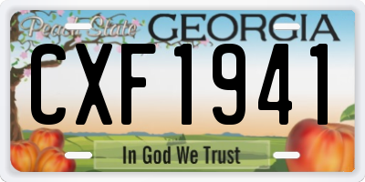 GA license plate CXF1941