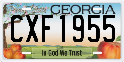GA license plate CXF1955