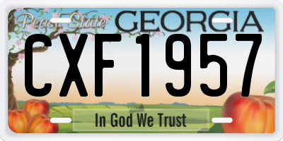 GA license plate CXF1957