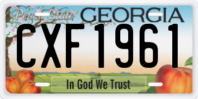 GA license plate CXF1961