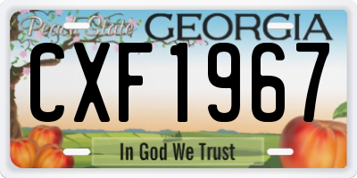 GA license plate CXF1967