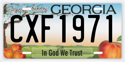 GA license plate CXF1971