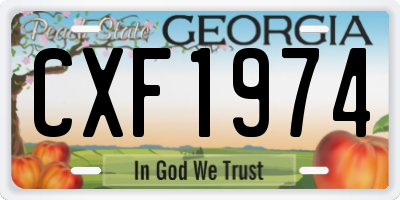 GA license plate CXF1974