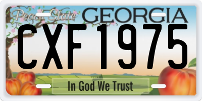 GA license plate CXF1975
