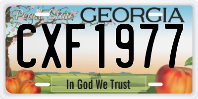 GA license plate CXF1977