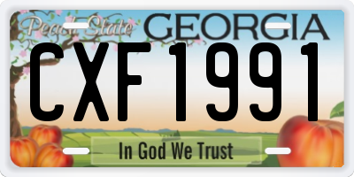 GA license plate CXF1991