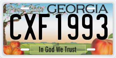 GA license plate CXF1993