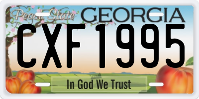 GA license plate CXF1995
