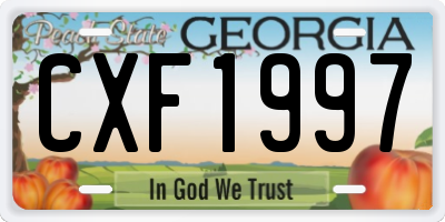 GA license plate CXF1997