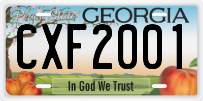 GA license plate CXF2001