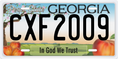 GA license plate CXF2009