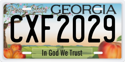 GA license plate CXF2029