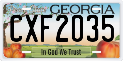 GA license plate CXF2035