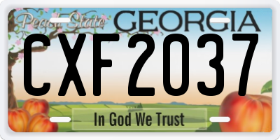 GA license plate CXF2037
