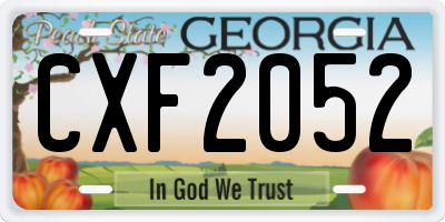 GA license plate CXF2052