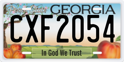 GA license plate CXF2054