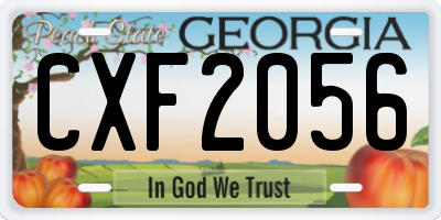 GA license plate CXF2056