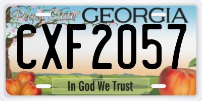 GA license plate CXF2057