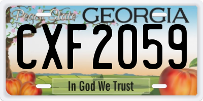 GA license plate CXF2059