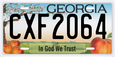 GA license plate CXF2064