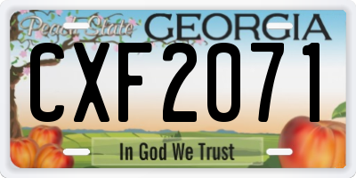 GA license plate CXF2071