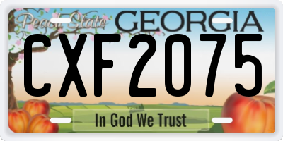 GA license plate CXF2075