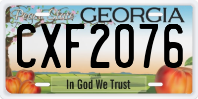 GA license plate CXF2076