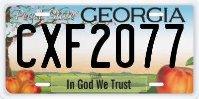 GA license plate CXF2077
