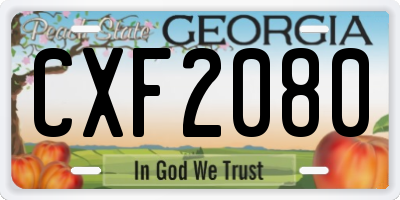 GA license plate CXF2080