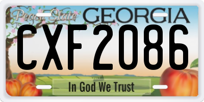GA license plate CXF2086