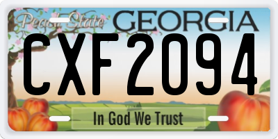 GA license plate CXF2094