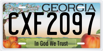 GA license plate CXF2097