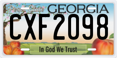 GA license plate CXF2098