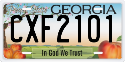 GA license plate CXF2101