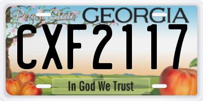 GA license plate CXF2117