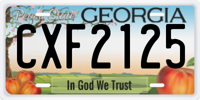GA license plate CXF2125