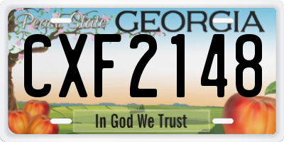 GA license plate CXF2148
