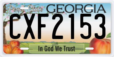 GA license plate CXF2153