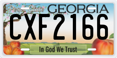 GA license plate CXF2166