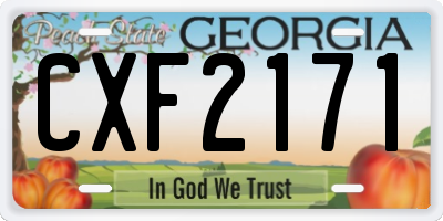 GA license plate CXF2171