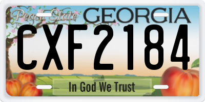 GA license plate CXF2184