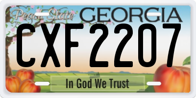 GA license plate CXF2207