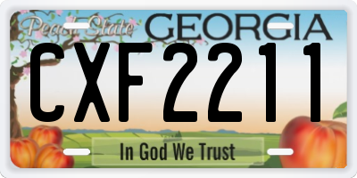 GA license plate CXF2211