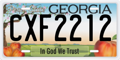GA license plate CXF2212