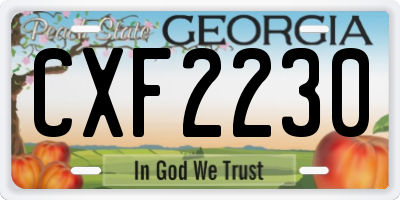 GA license plate CXF2230