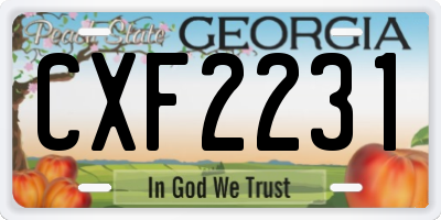 GA license plate CXF2231