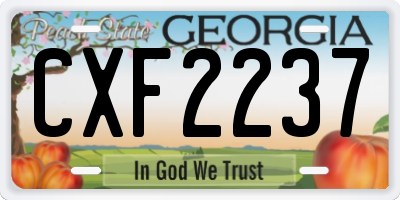 GA license plate CXF2237