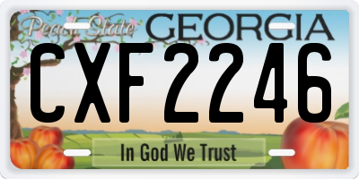 GA license plate CXF2246