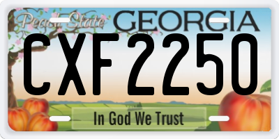 GA license plate CXF2250
